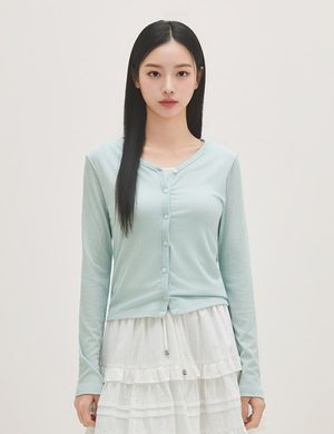 브이넥 가디건형 티셔츠 RMLWG24RTE