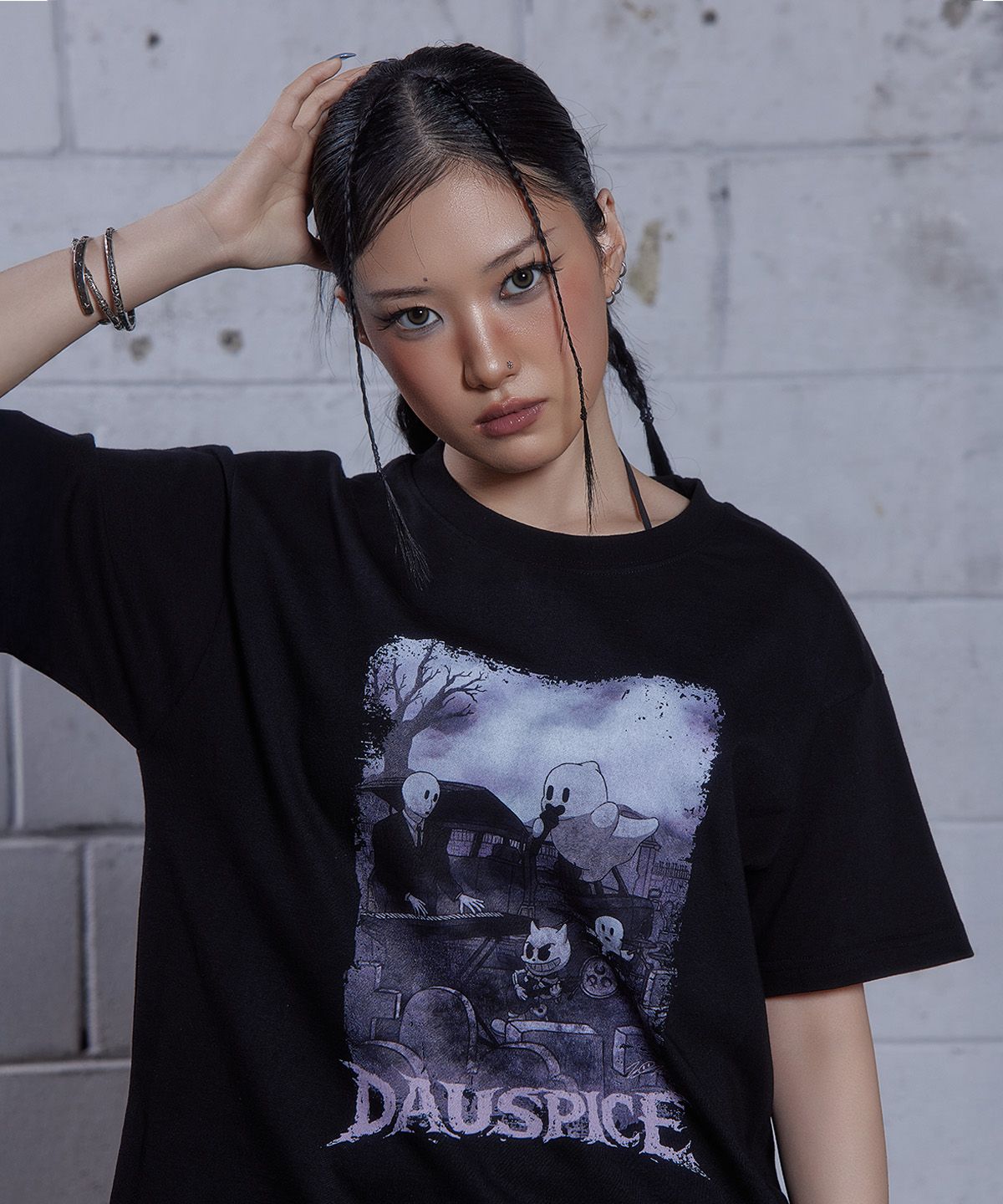 디오스피스(DAUSPICE) (DUC) BoneyBoogie x WJ Band T-shirt Black