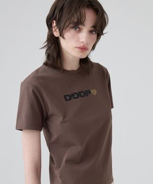 DGDP 레오파드 하트 세미크롭 반팔_브라운