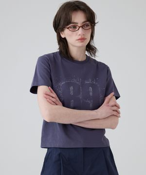 DGDP 빈티지 넘버 세미크롭 반팔_빈티지네이비