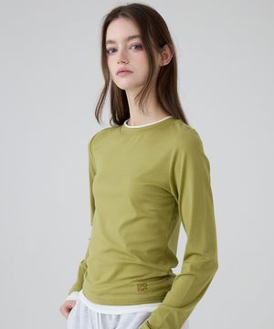DGDP 레이어드 베이직 롱슬리브_올리브그린