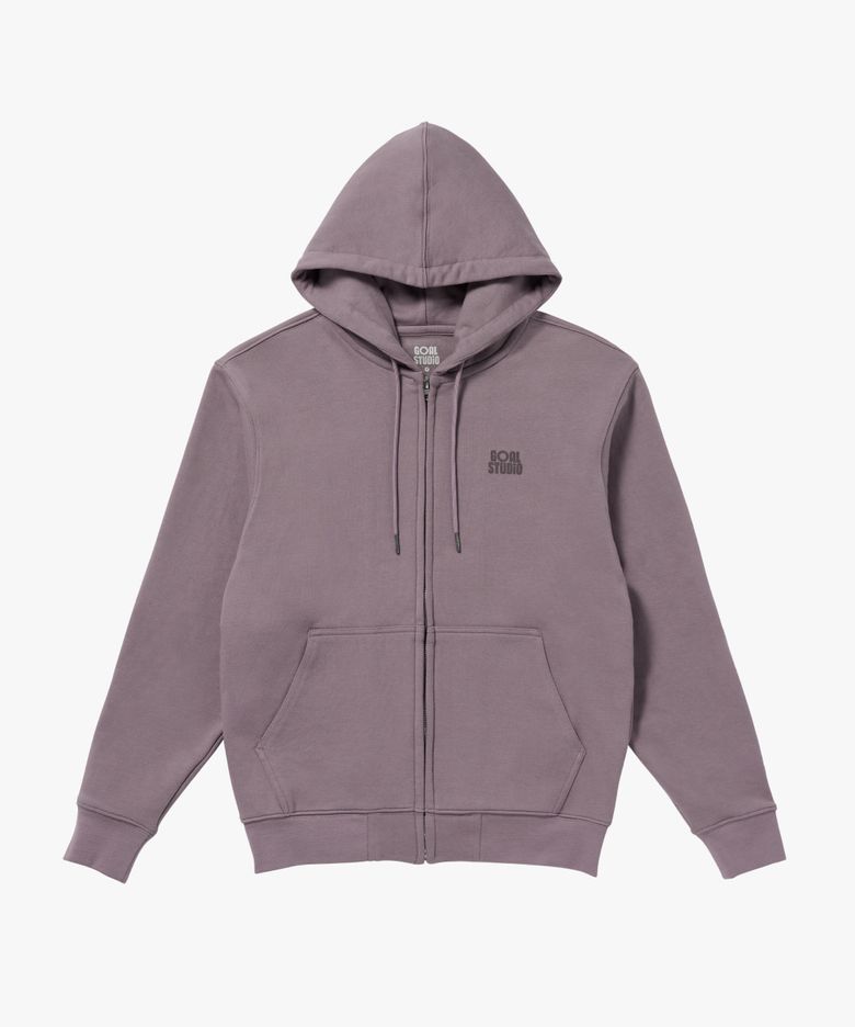 MAP LOGO HOOD ZIP-UP-BROWN