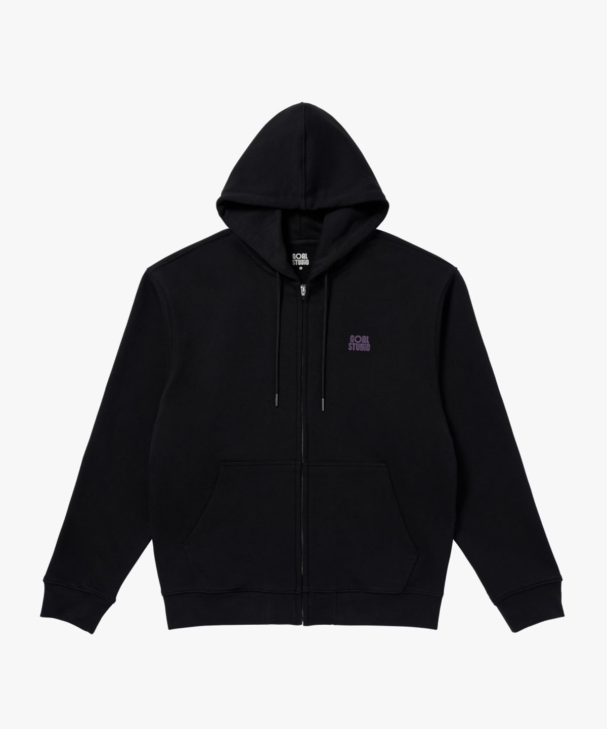 골스튜디오(GOALSTUDIO) MAP LOGO HOOD ZIP-UP-BLACK
