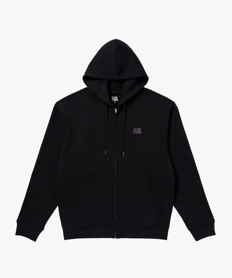 MAP LOGO HOOD ZIP-UP-BLACK