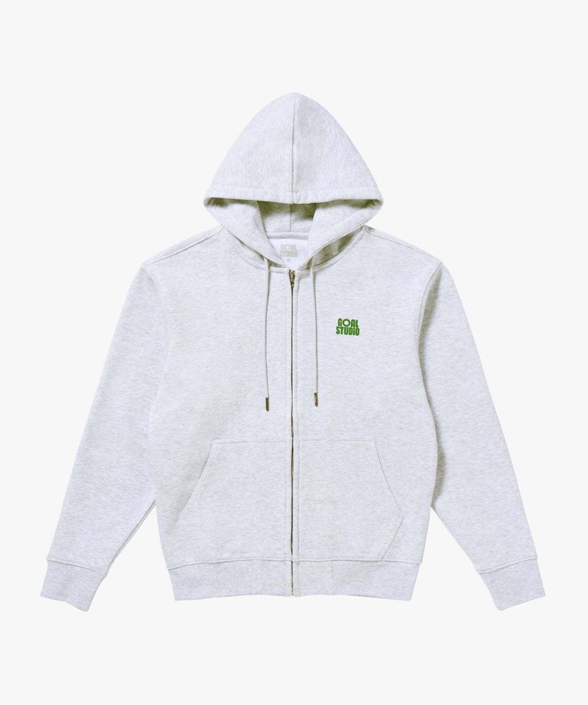 골스튜디오(GOALSTUDIO) MAP LOGO HOOD ZIP-UP-MELANGE GREY