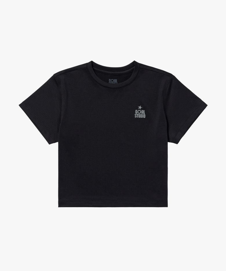WS TRACK GOAL LOGO CROP TEE-BLACK