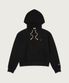 여성 리버스위브 빅 로고 크롭 후드 집업 Black