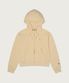 여성 리버스위브 빅 로고 크롭 후드 집업 Beige