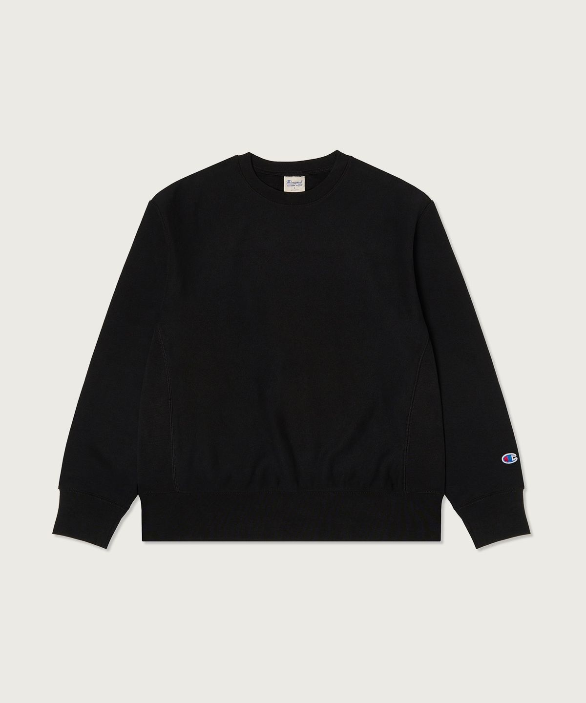 챔피온(CHAMPION) 리버스위브 루즈핏 스웨트셔츠 Black