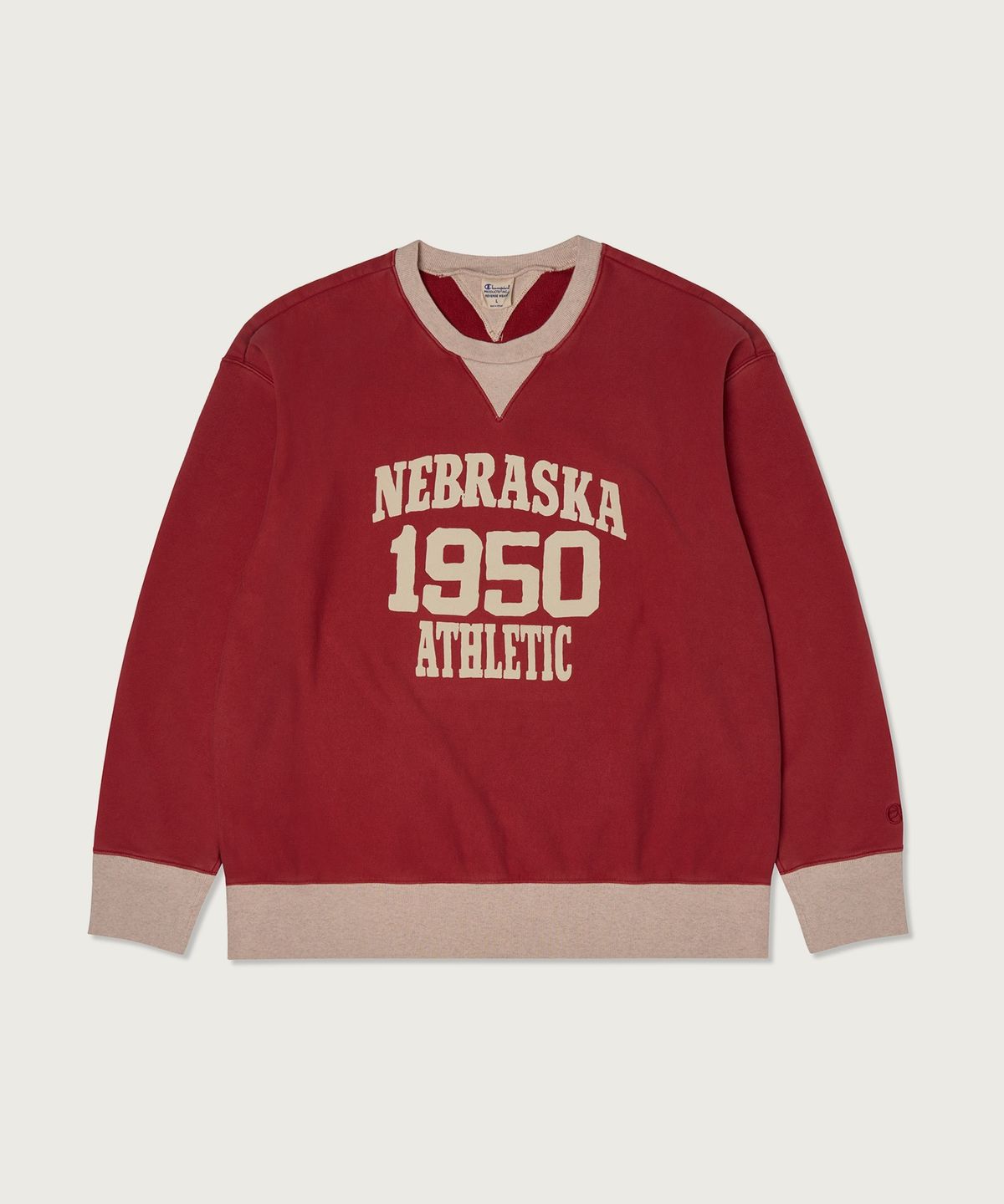 챔피온(CHAMPION) 루즈핏 50s 애슬레틱 팀 스웨트셔츠 Red