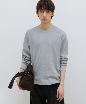 와플 크루넥 롱슬리브 MELANGE GREY