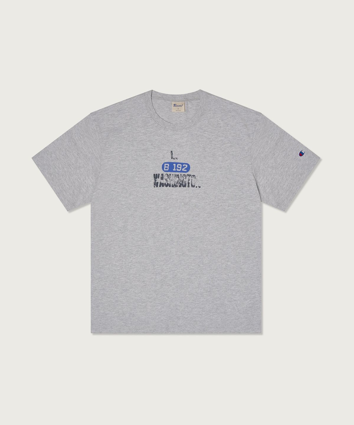 챔피온(CHAMPION) 루즈핏 컬리지 티셔츠 Light Grey