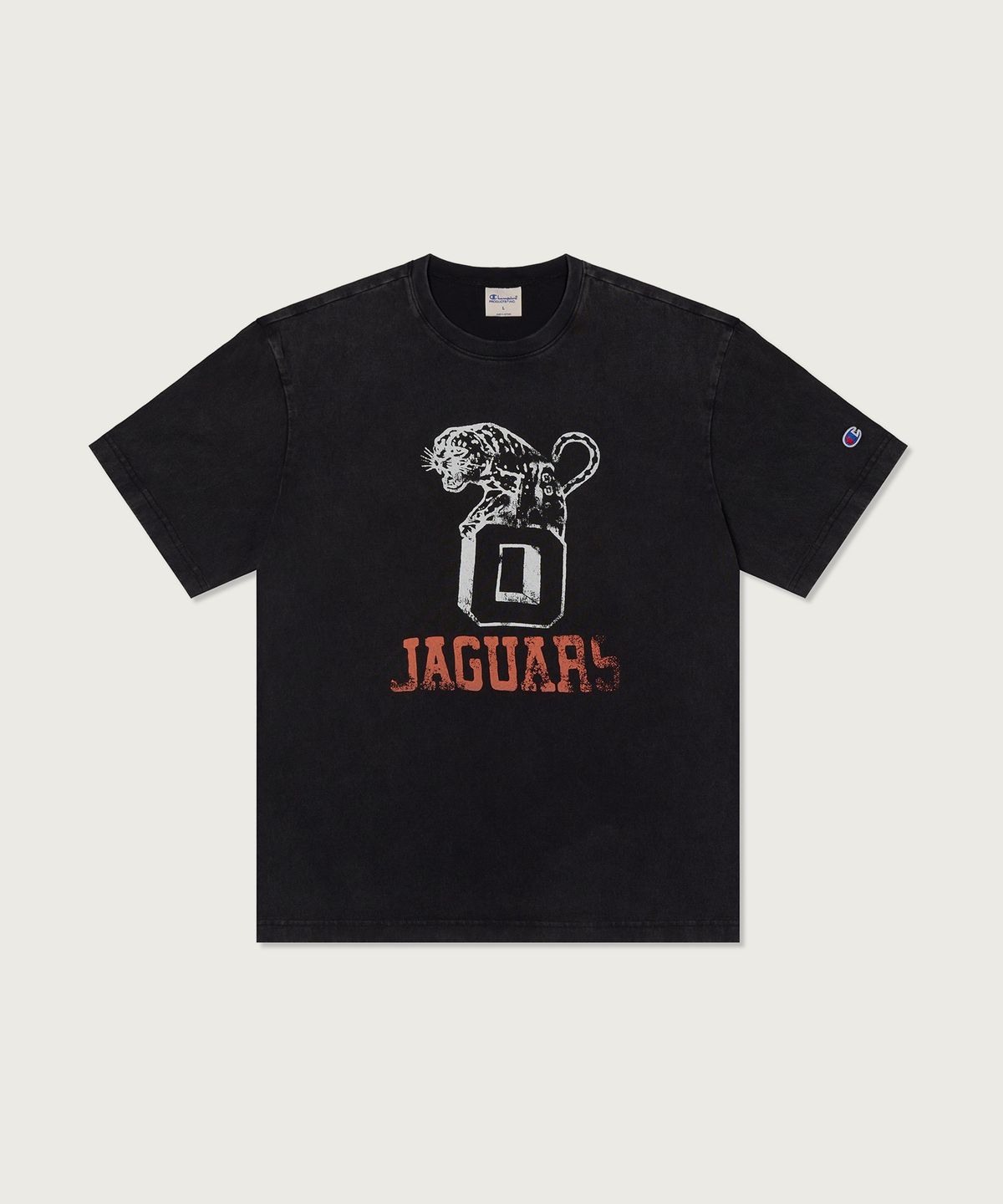 챔피온(CHAMPION) 루즈핏 컬리지 티셔츠 Black