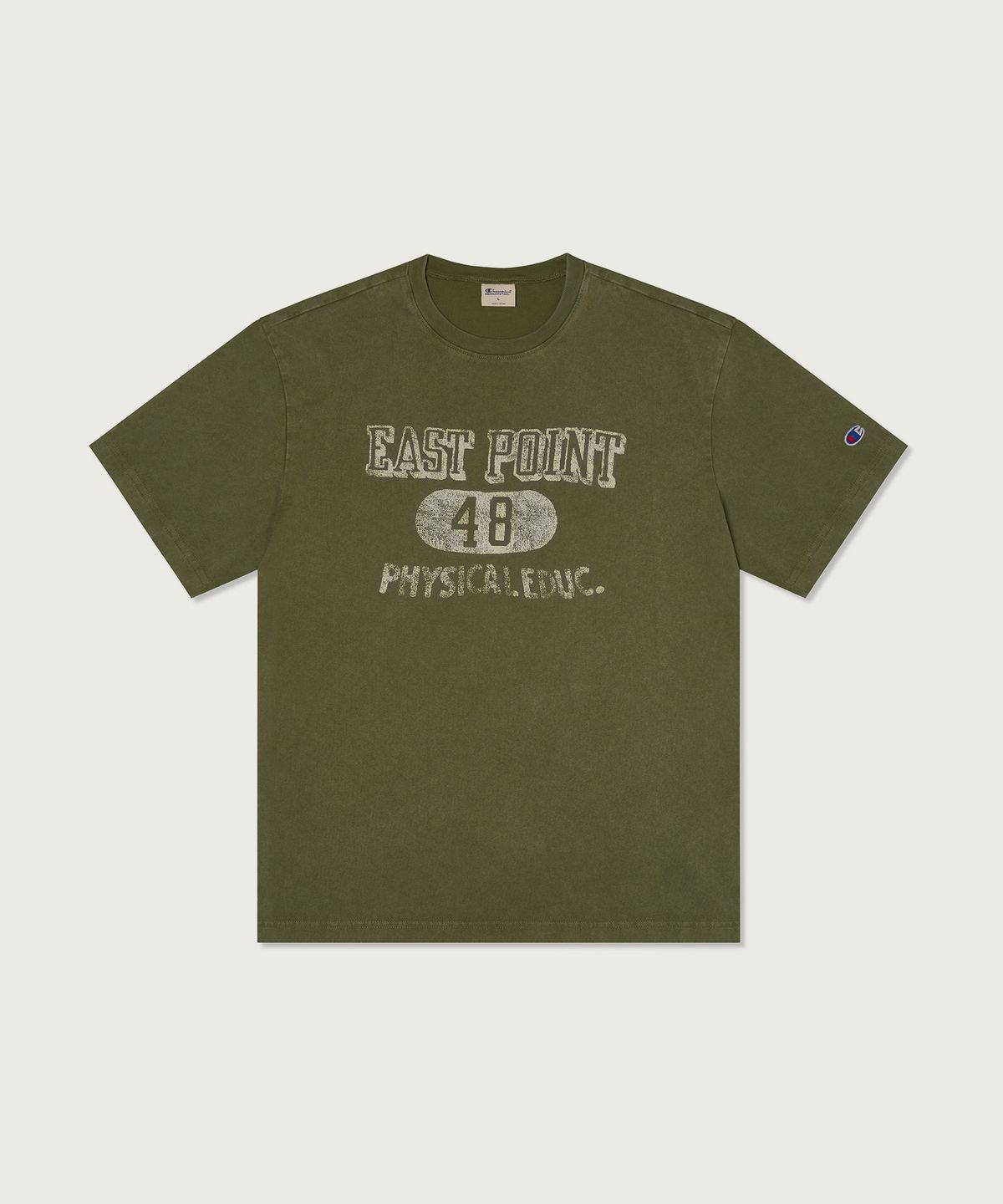 챔피온(CHAMPION) 루즈핏 컬리지 티셔츠 Olive