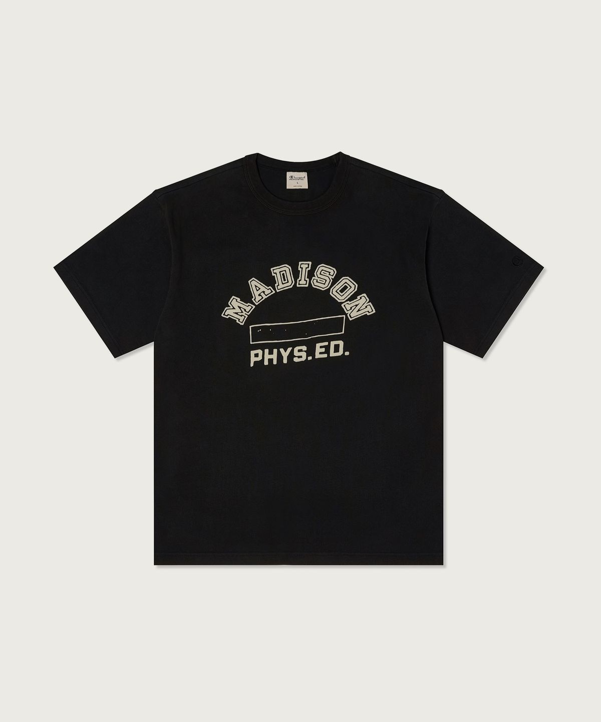 챔피온(CHAMPION) 루즈핏 워싱 크루 티셔츠 Charcoal