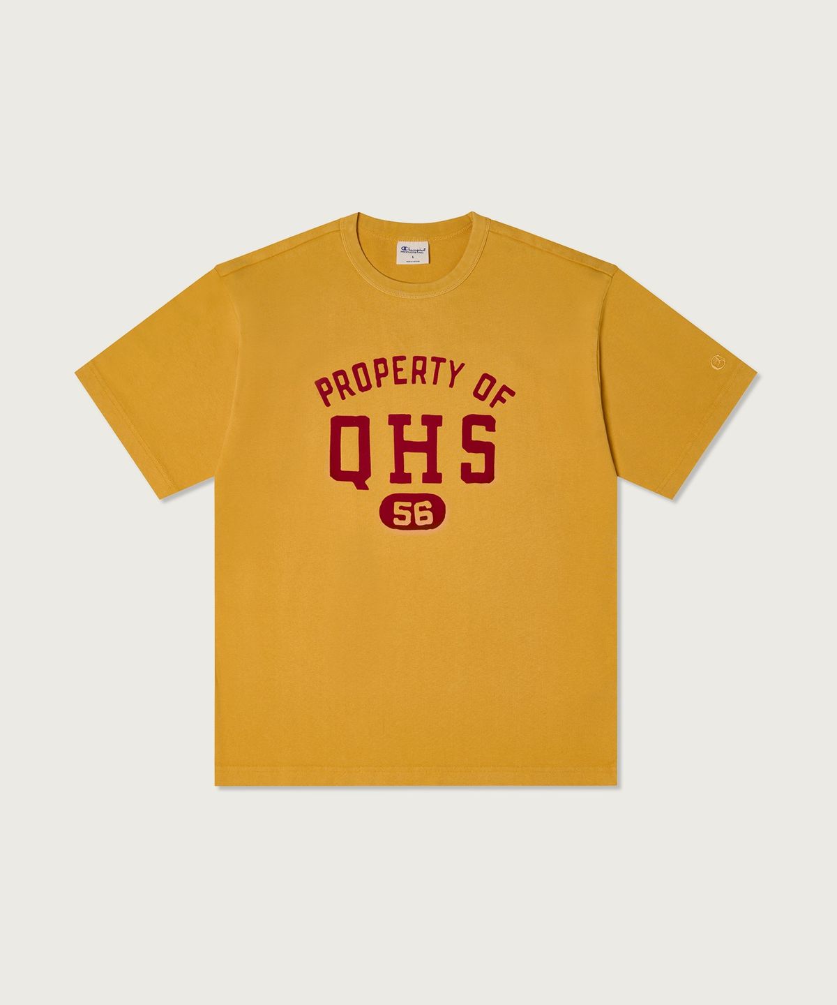 챔피온(CHAMPION) 루즈핏 워싱 크루 티셔츠 Yellow