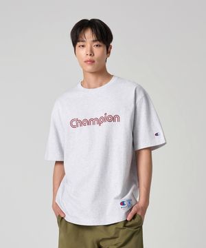 트랙 로고 조그택 티셔츠 Light Grey