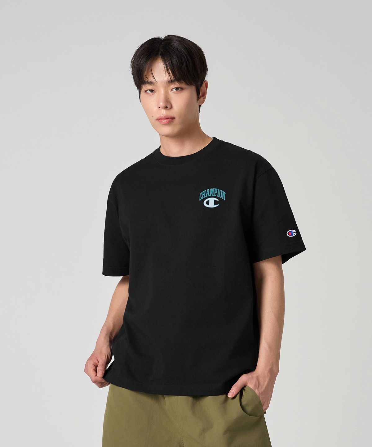 챔피온(CHAMPION) NY C로고 티셔츠 Black