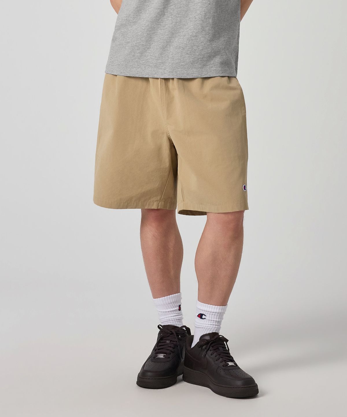 챔피온(CHAMPION) C로고 우븐 쇼츠 Beige