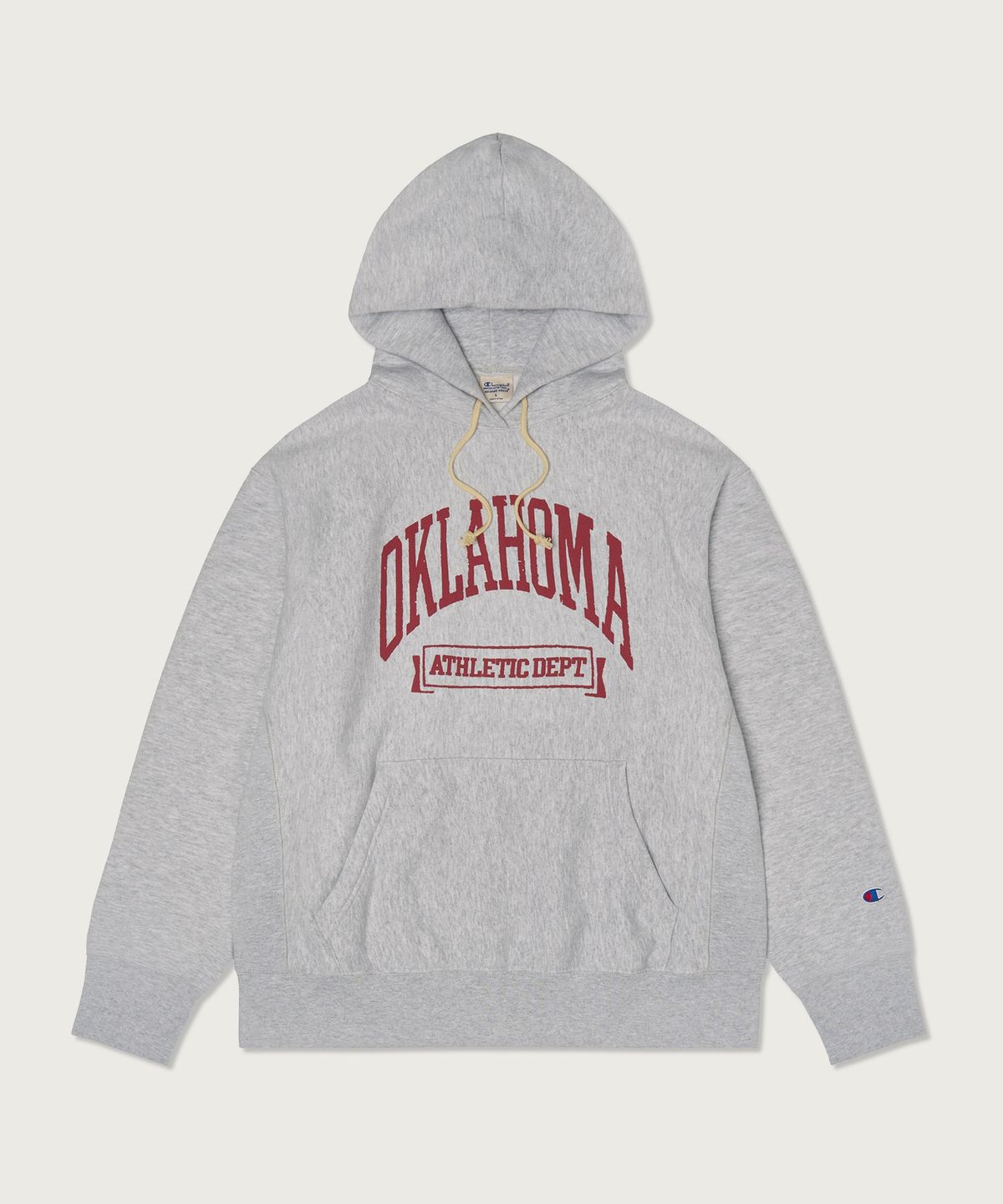 챔피온(CHAMPION) 리버스위브 루즈핏 컬리지 후드 티셔츠 Light Grey