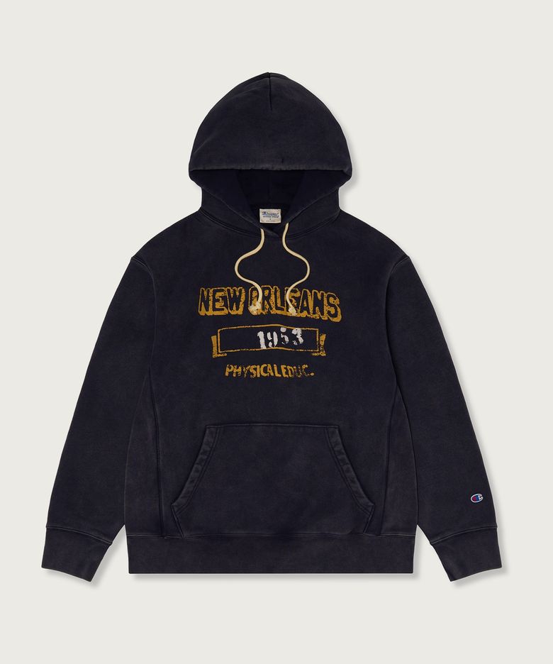 리버스위브 루즈핏 컬리지 후드 티셔츠 Navy