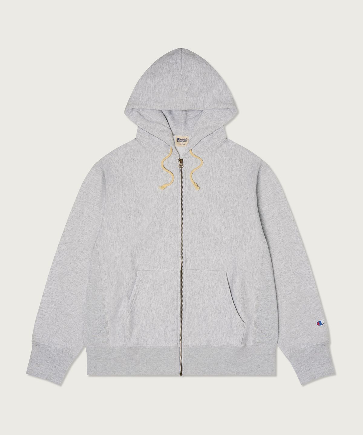 챔피온(CHAMPION) 리버스위브 루즈핏 후드 집업 Light Grey