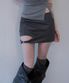 Contour Strap Mini Skirt (Charcoal)
