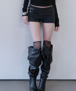 Double Belt Micro Shorts (Charcoal)