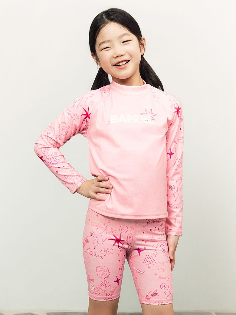 키즈 서머 스케치 래쉬가드 핑크 (B6SKWRG321PNK)