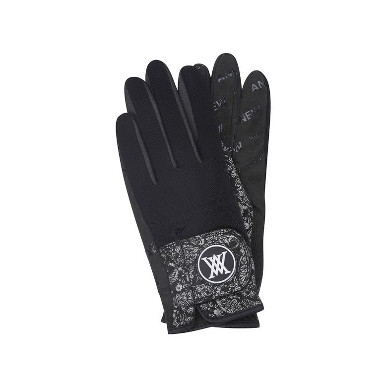 WOMEN PAISLEY MESH GLOVE(PAIR)_BK