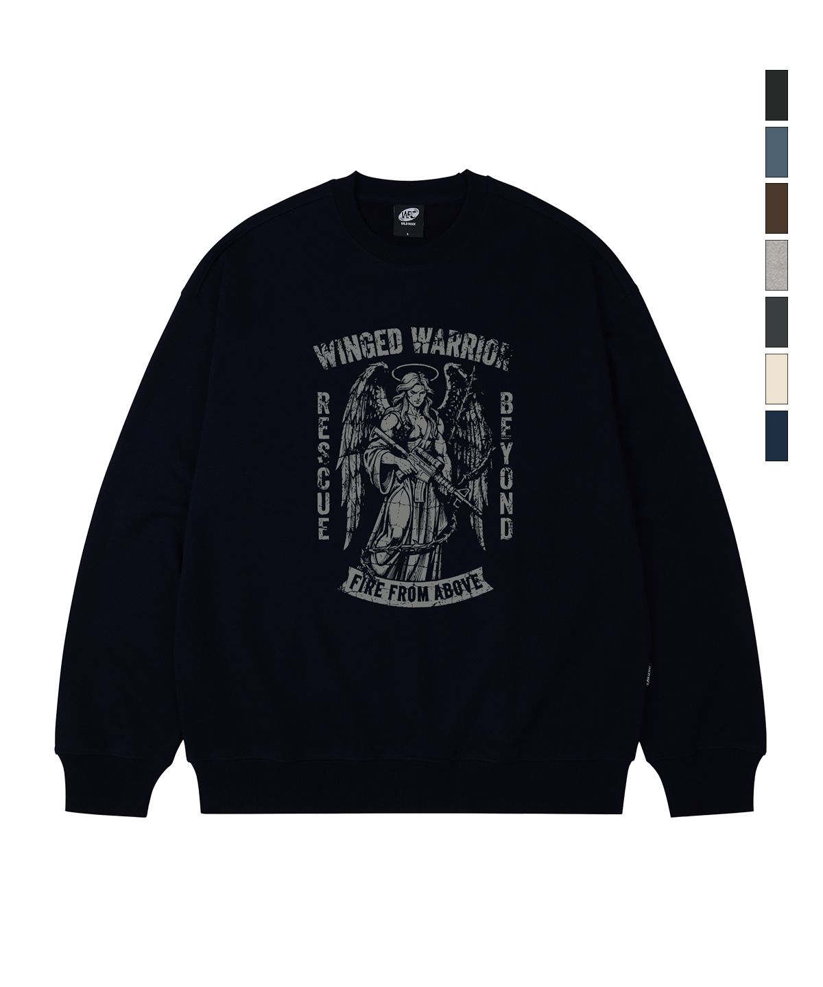와일드락(WILDROCK) WINGED WARRIOR 오버핏 맨투맨_7 COL