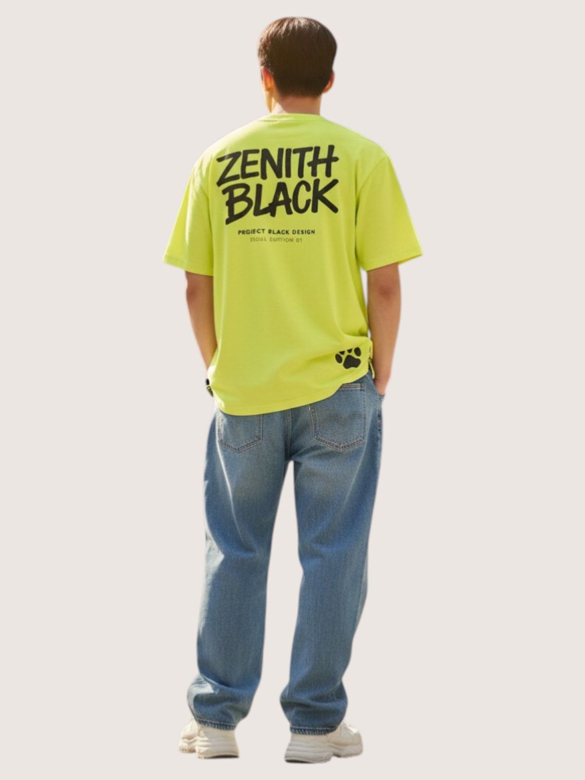 지블랙(ZBLACK) 제니스 블랙 오리지널 빅로고 오버핏 반팔(NEON YELLOW)
