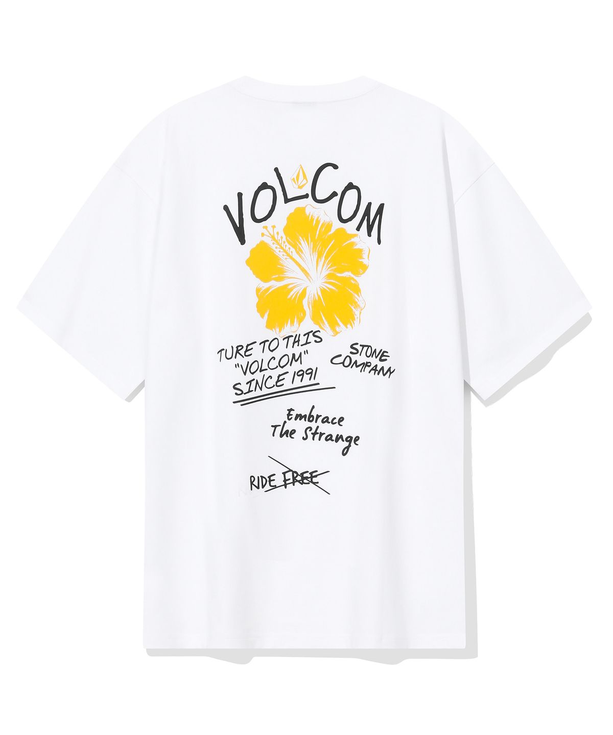볼컴(VOLCOM) 히비스커스 오버핏 반팔티(화이트)