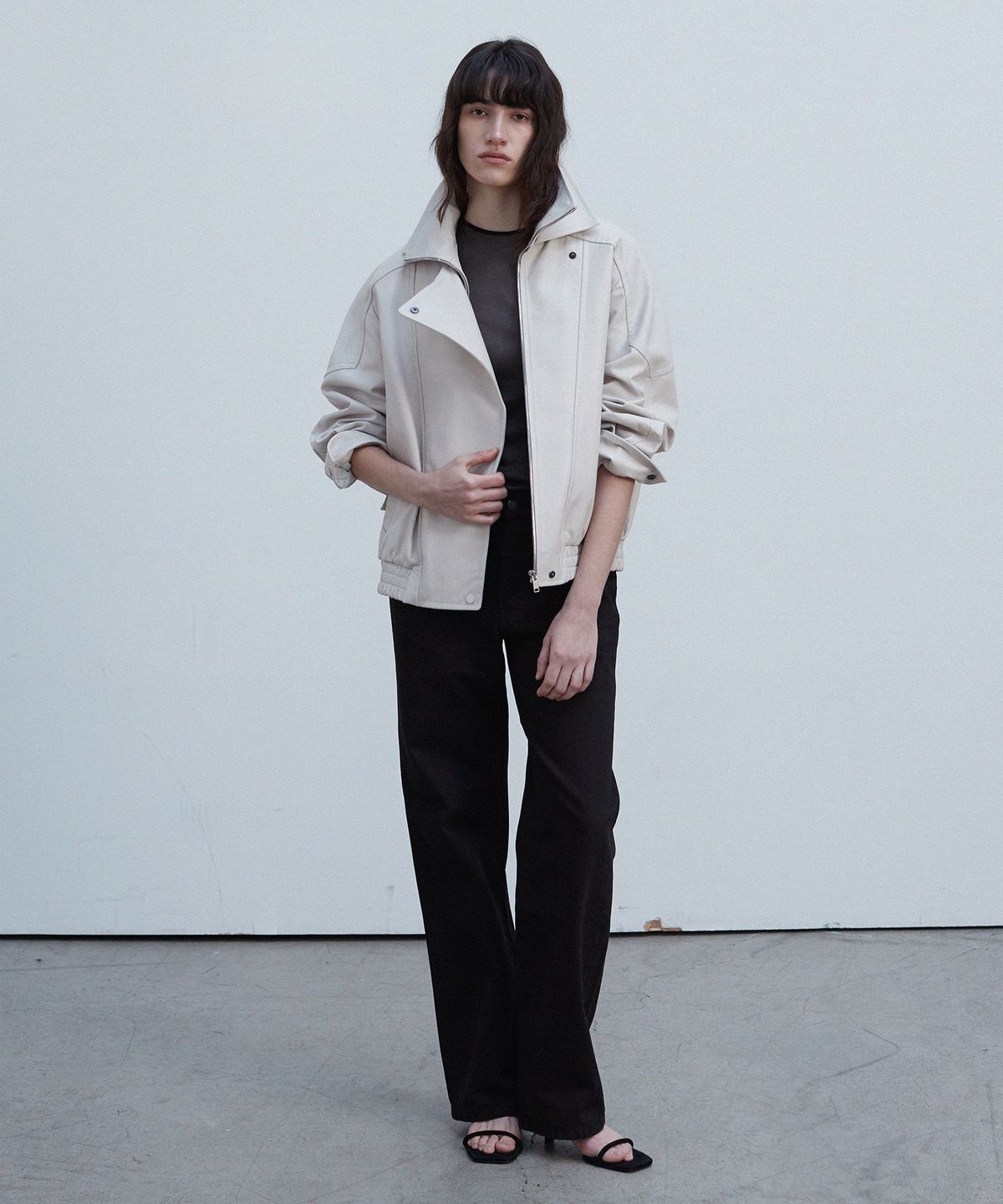 베르데마르(VERDEMAR) Double Collar Zip-up Jacket_Cream