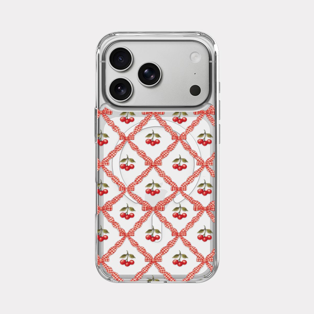 메이드모먼(MADEMOMENT) vintage cherry pattern 디자인 [맥세이프 젤하드 폰케이스]