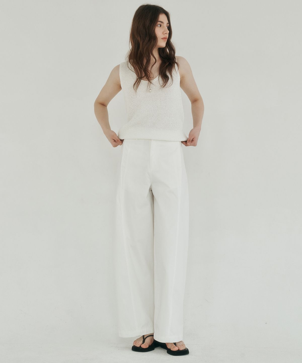 로시로우(LOSSYROW) Urban Wide Chino Pants white