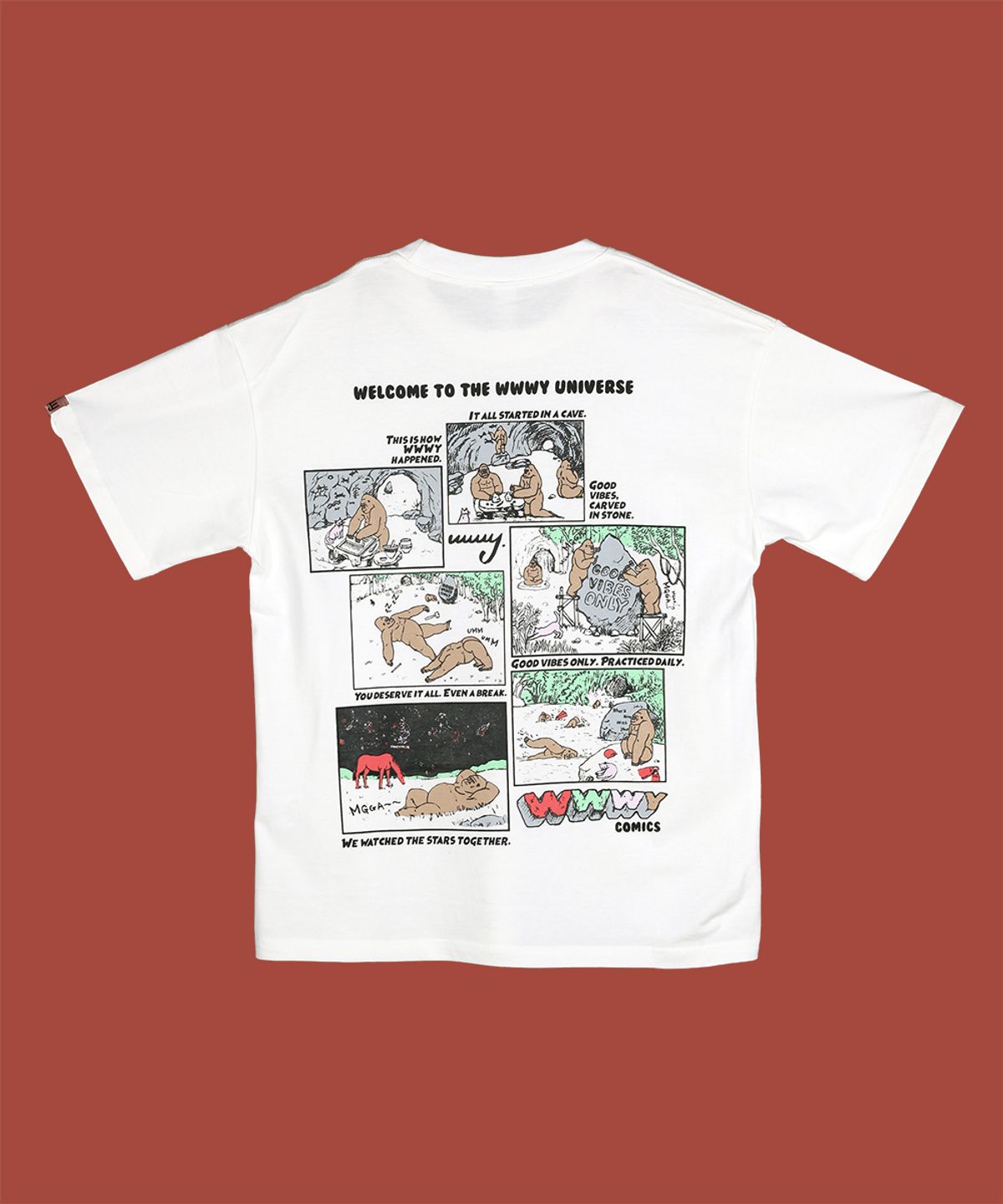 따따따와(WWWY) [WWWY]따따따와 코믹스 그래픽 오버핏 반팔 티셔츠(2colors)
