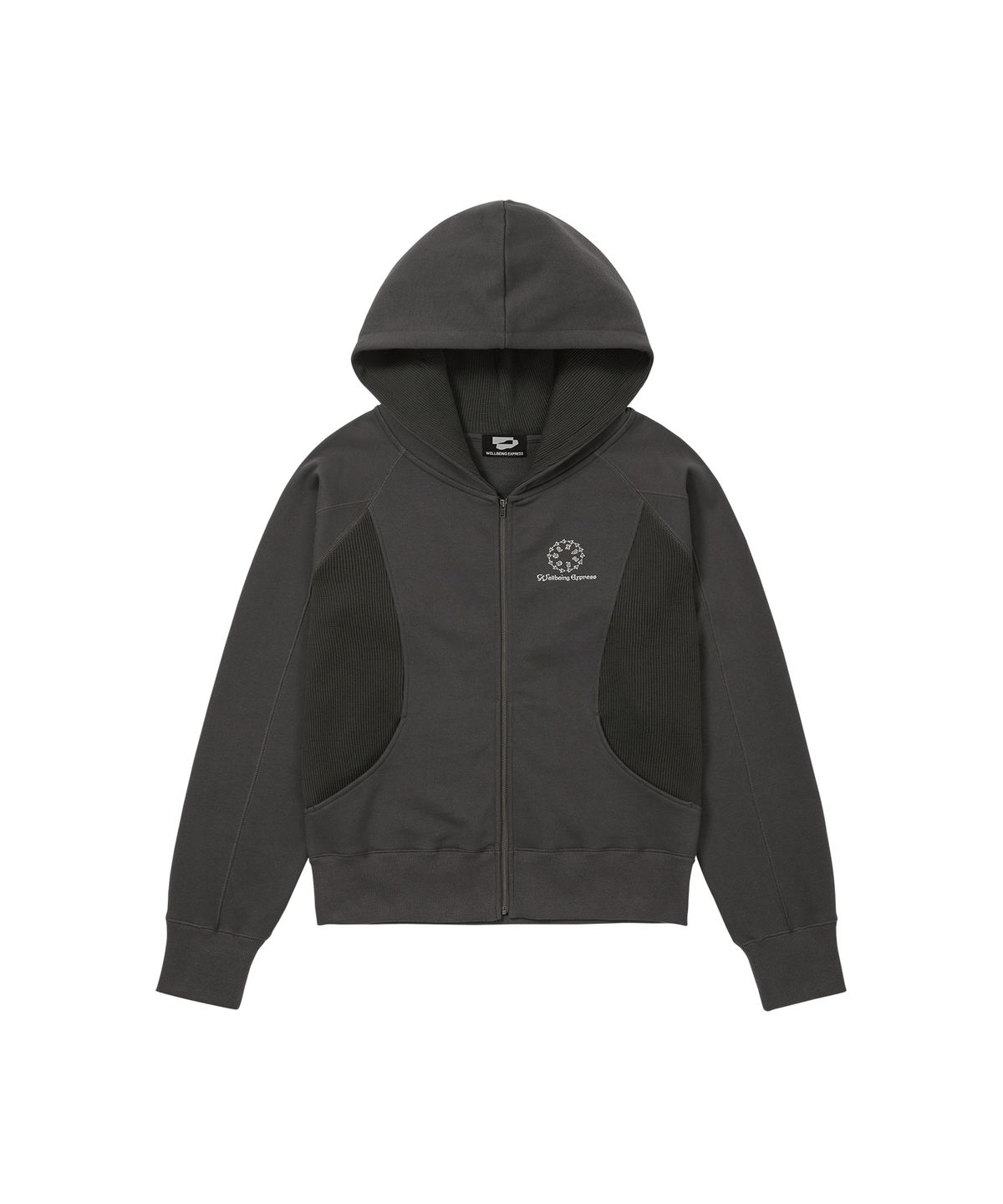 웰빙익스프레스(WELLBEING EXPRESS) Waffle Hoodie Charcoal