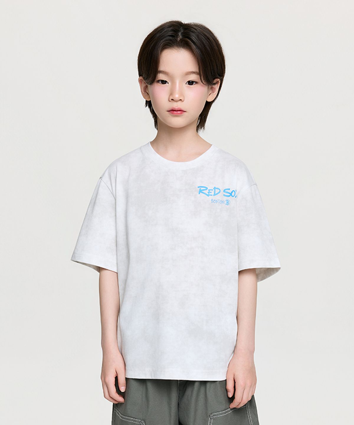엠엘비 키즈(MLB KIDS) 스트릿 바크&바니 타이다이 DTP 티셔츠 BOS (Ivory)