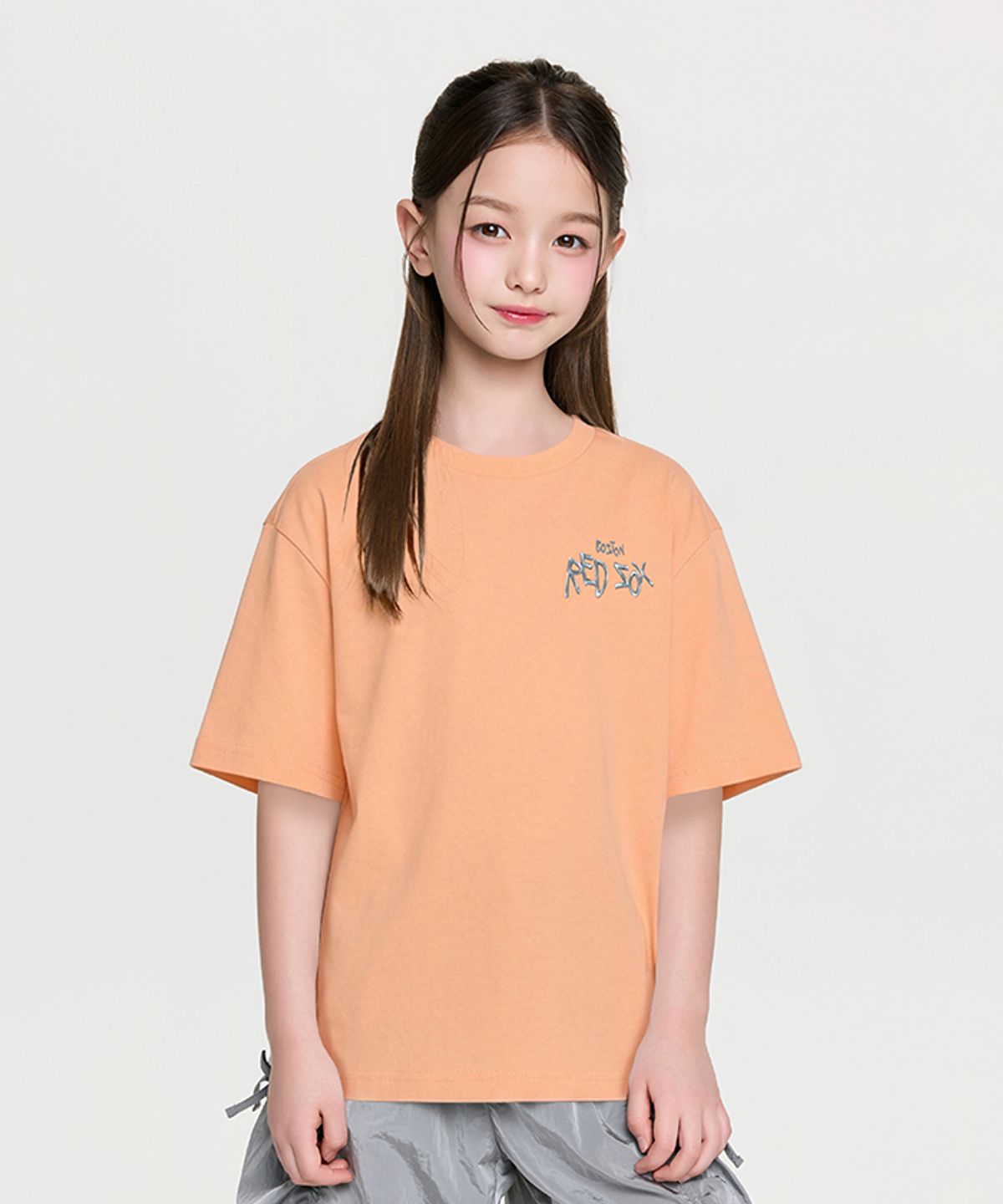 엠엘비 키즈(MLB KIDS) 스트릿 베이직 레터링 아트웍 티셔츠 BOS (L.Orange)