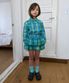 5111. 해리 체크 스커트 _ 그린 블루