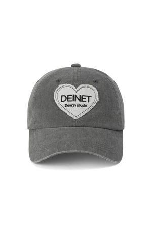 DESIGN STUDIO WASHING HEART BALLCAP IN CHARCOAL
