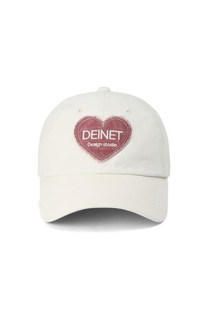 DESIGN STUDIO WASHING HEART BALLCAP IN IVORY