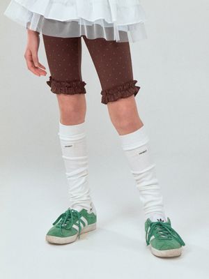 A DOT SOFT FRILL LEGGINGS_BROWN
