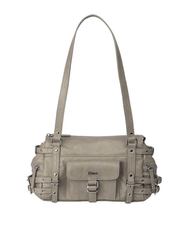 BELTED POCKET MINI SHOULDER BAG IN GREY