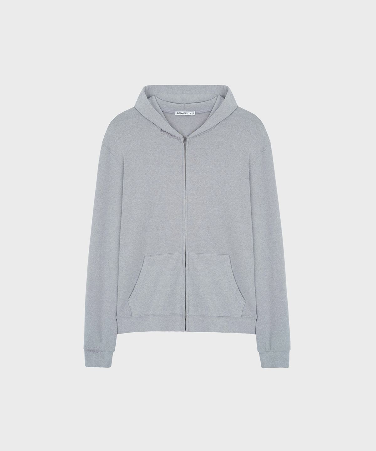 서피스에디션(SURFACE EDITION) HAND-STITCHED SLIM HOODED ZIP-UP GRAY