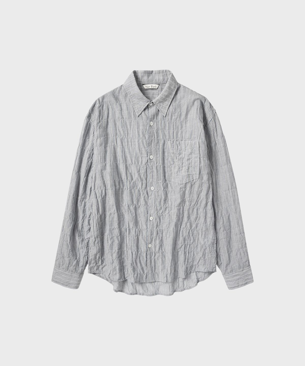 넌블랭크(NONBLANK) 스트라이프 LS 셔츠_GREY