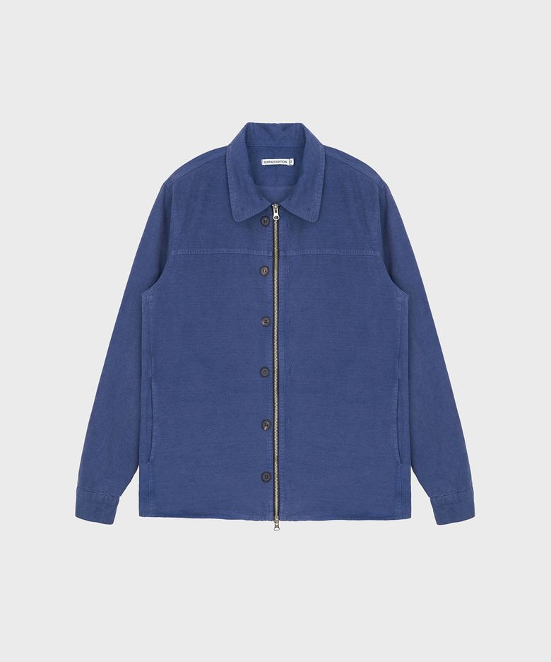 DYED BUTTON SHIRT JACKET FRENCH BLUE