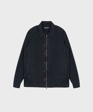 DYED BUTTON SHIRT JACKET BLACK