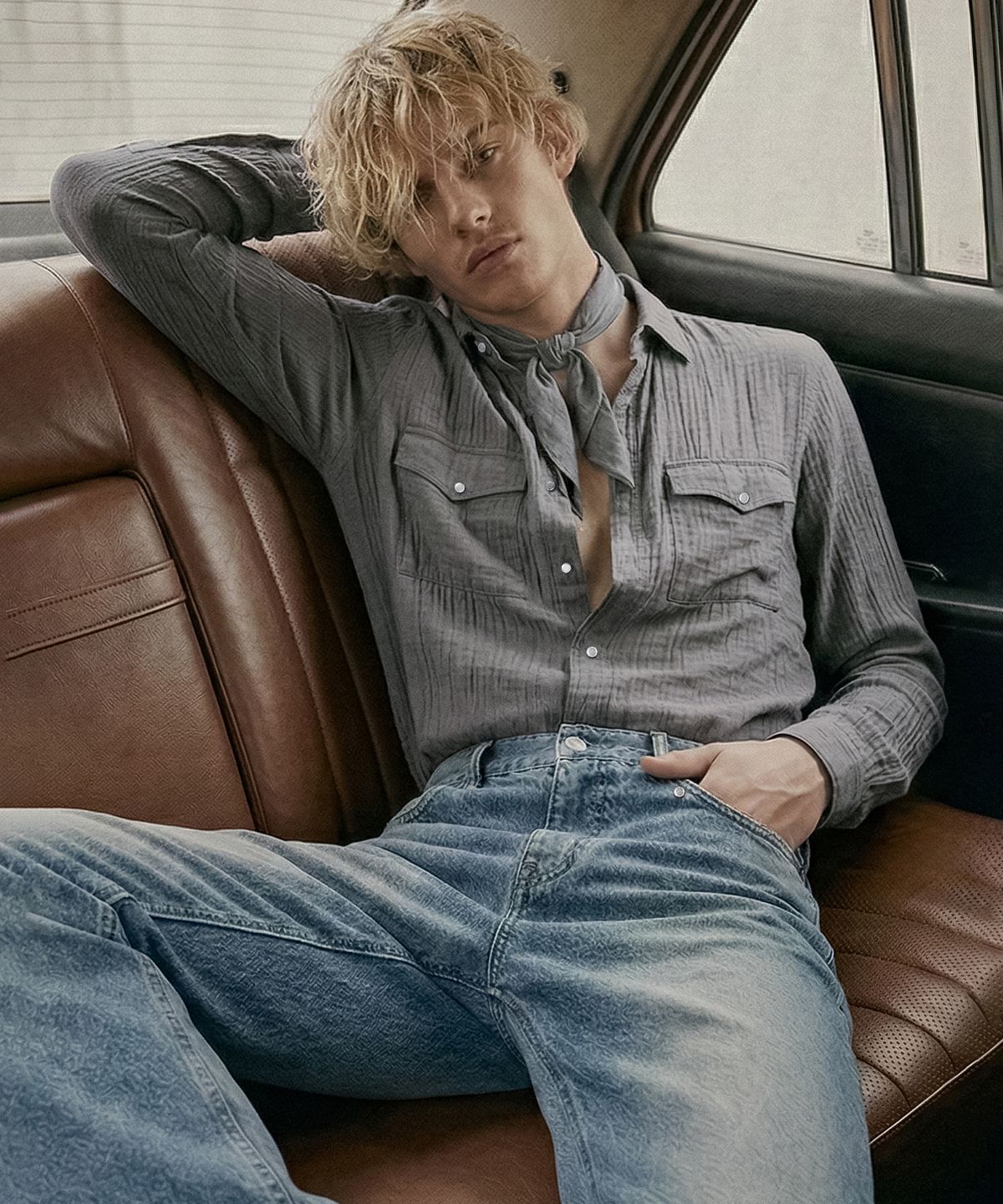 언티지(UNTAGE) 빈티지 웨스턴 셔츠[Grey(UNISEX)]_UTS-SS72
